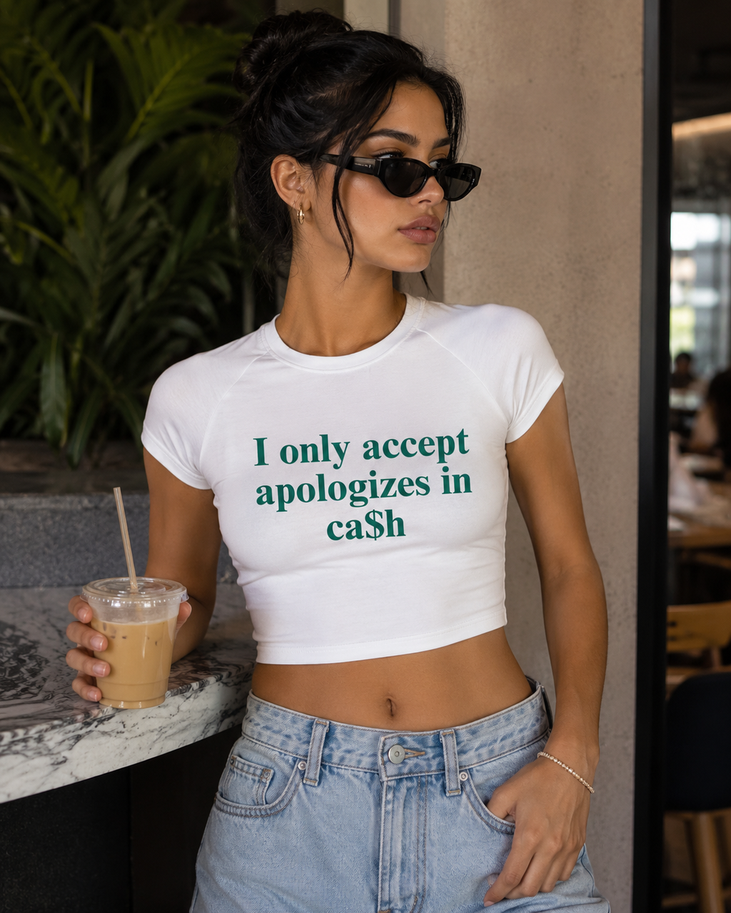 Cash Only Baby Tee